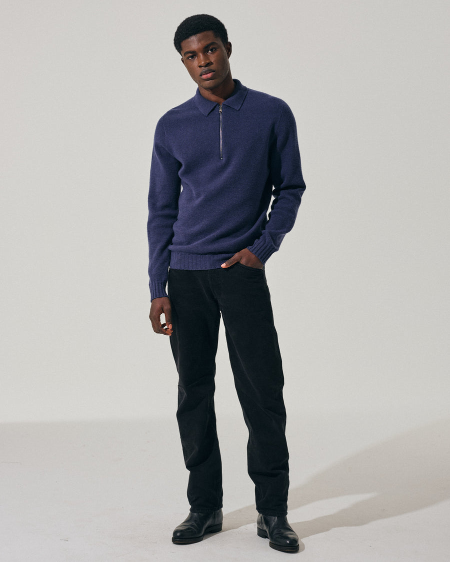 Scaglione POLO ZIP SEAMLESS MIXCASH DENIM Outlet