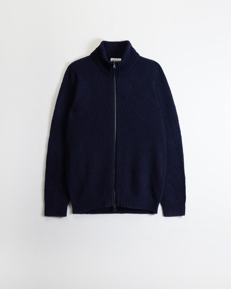 Scaglione ZIPPER PUFFED CASHMERE CASHMERE SEAMLESS NAVY In Vendita