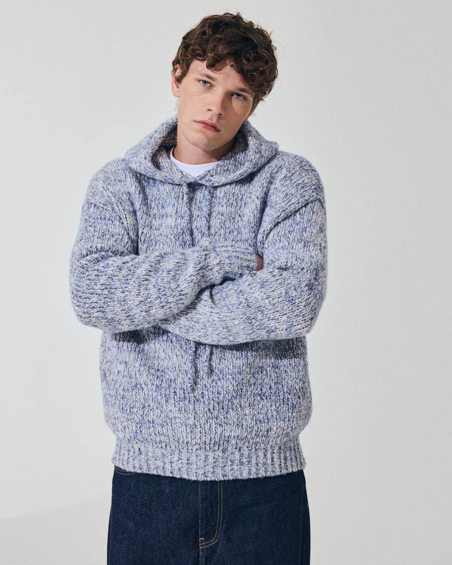 Scaglione HOODIE OVER MOULINE' NAVY Hotsell