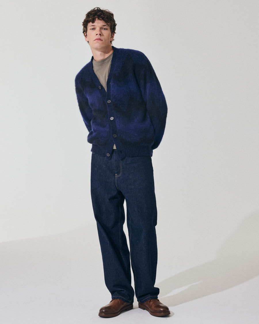 Scaglione CARDIGAN JQD ZIGZAGBRUSHED ROYAL Saldi Di Fabbrica