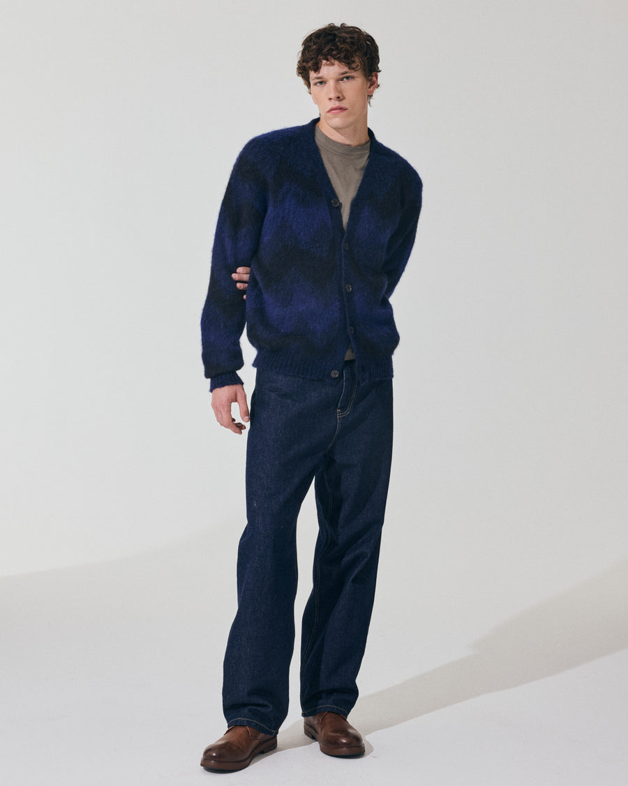 Scaglione CARDIGAN JQD ZIGZAGBRUSHED ROYAL Saldi Di Fabbrica