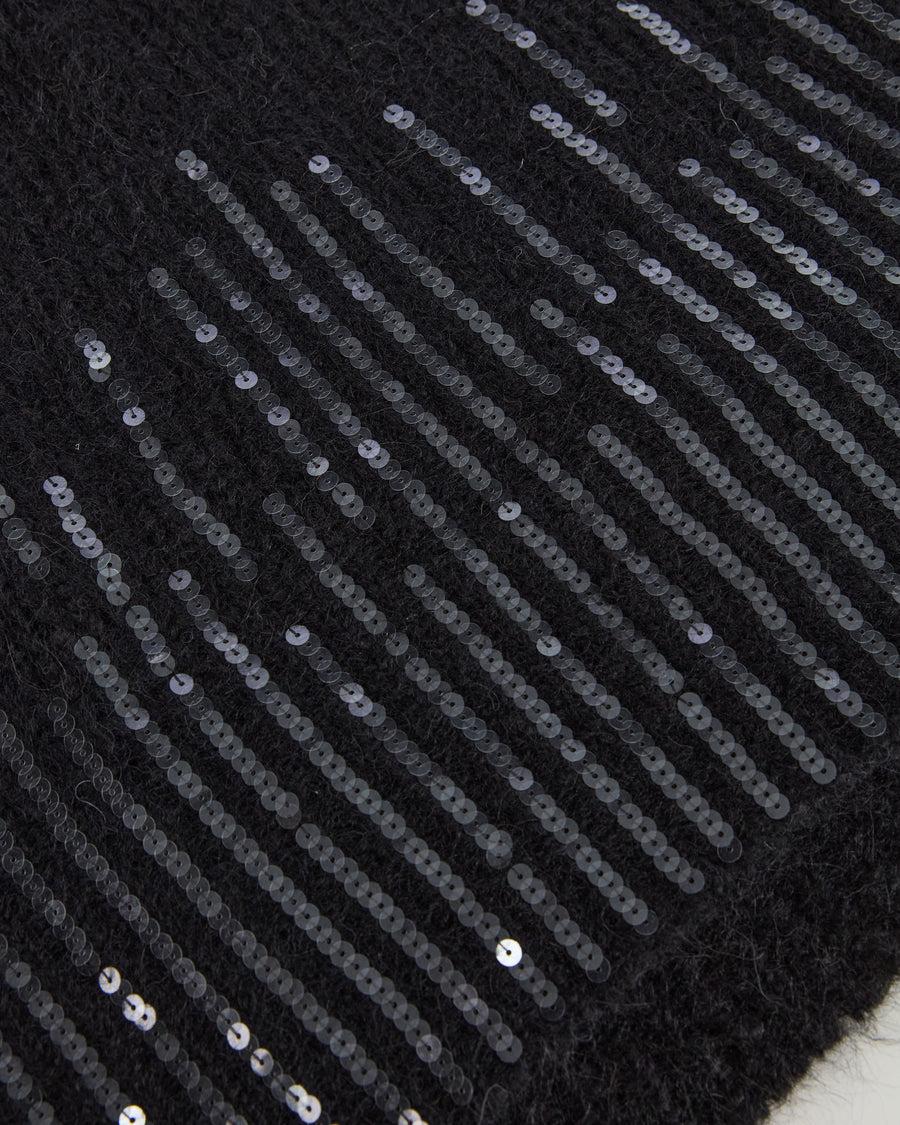 Scaglione PONCHO V PAILLETTES BLACK In Linea