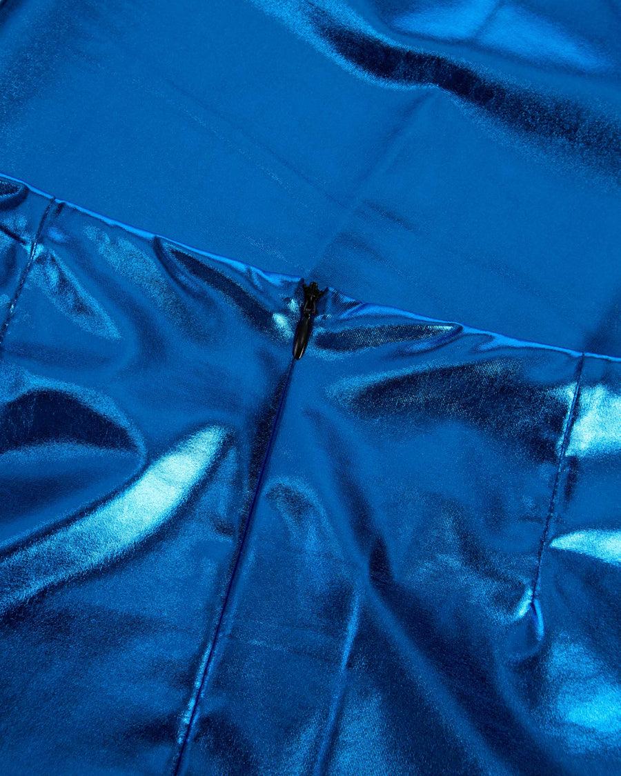Scaglione SKIRT METAL TUBINO LUNGA BLUE Affare Del Giorno