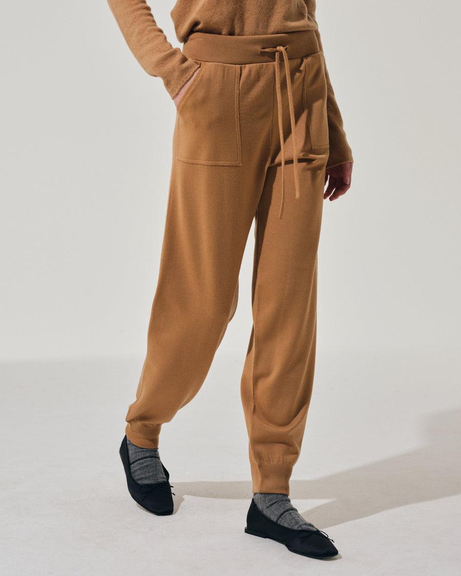 Scaglione PANTS FELPA MERINO CAMEL In vendita