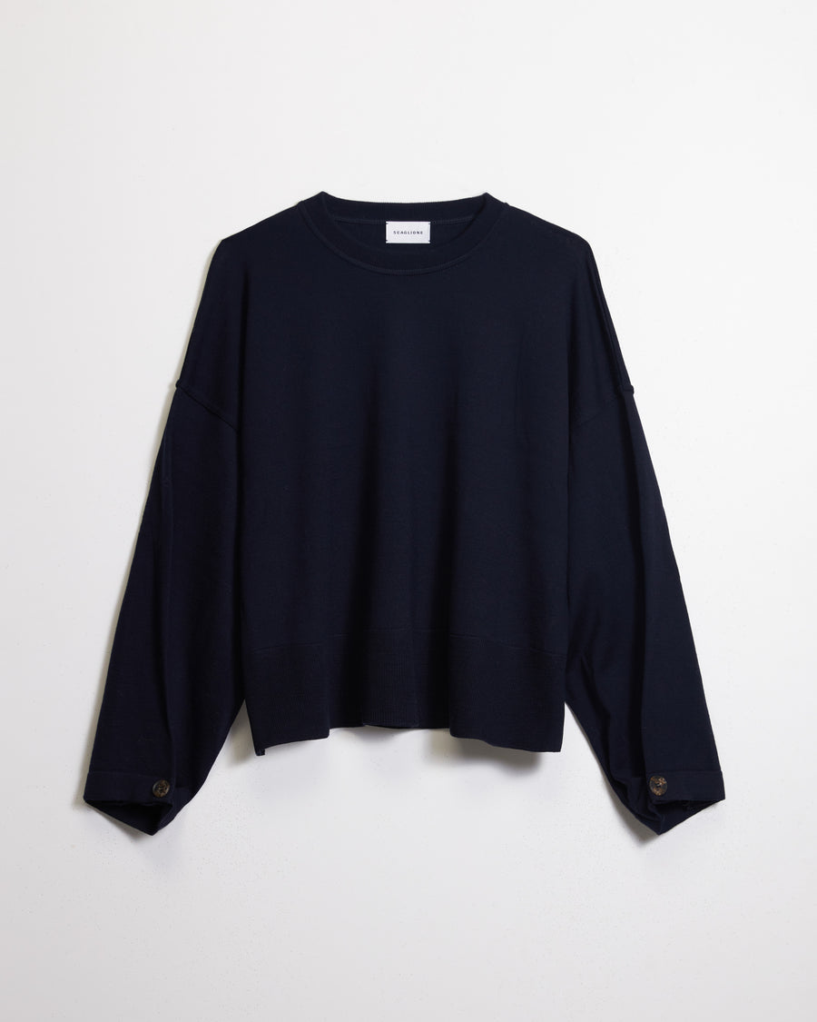 Scaglione ROUND NECK SWEATSHIRT NAVY Outlet