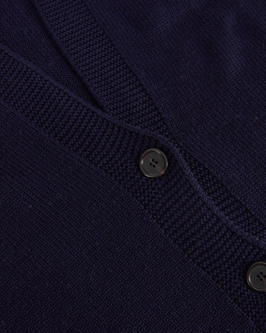 Scaglione CARDIGAN RAGLAN SEAMLESS MERINO NAVY Nuovo