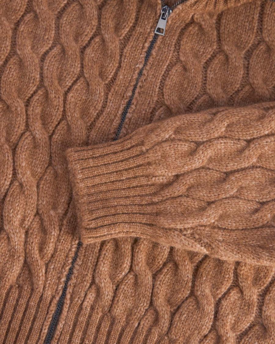 Scaglione BOMBER CORTO ZIP CABLES CARAMEL Promozione