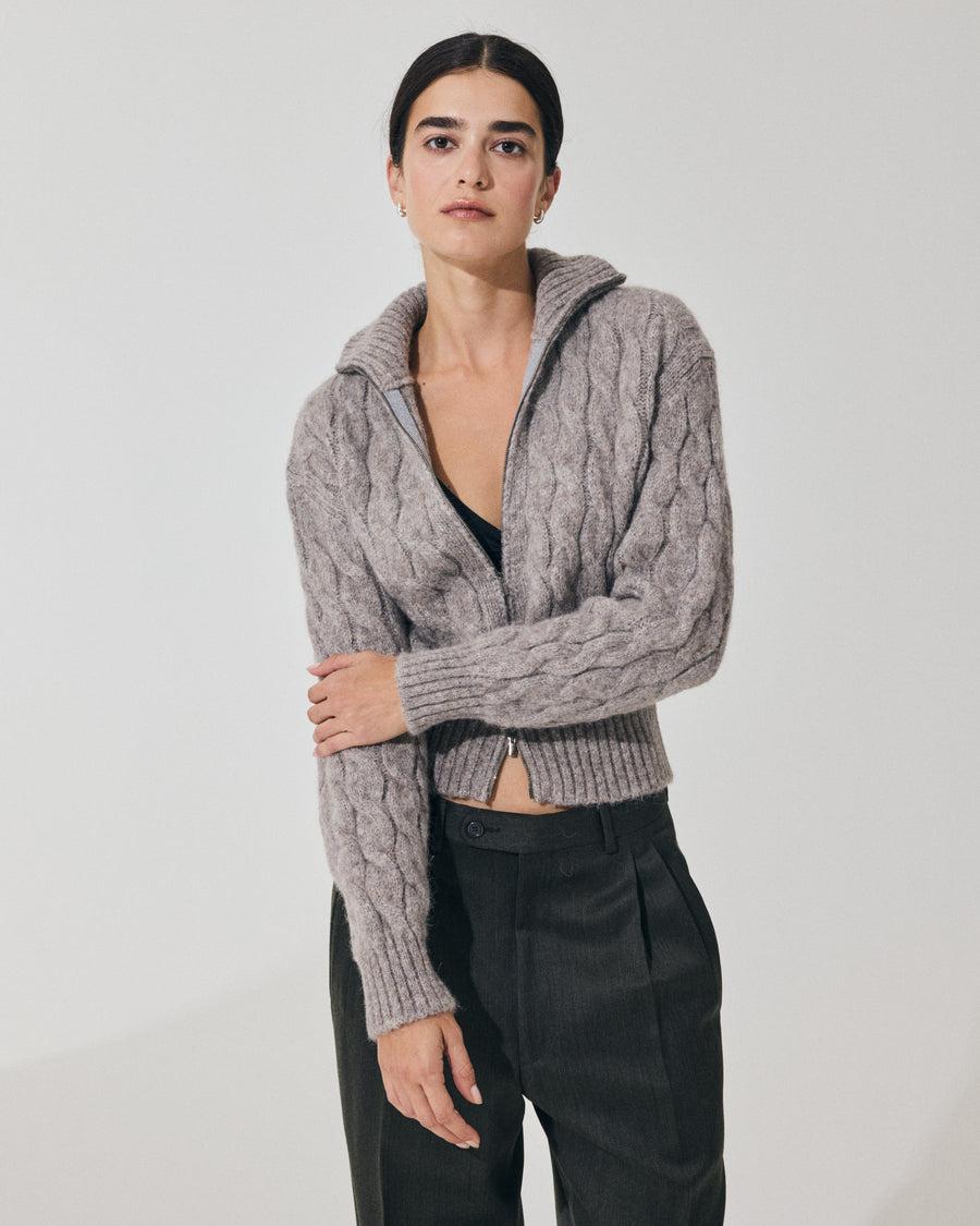 Scaglione BOMBER CORTO ZIP CABLES LTGREY Novità