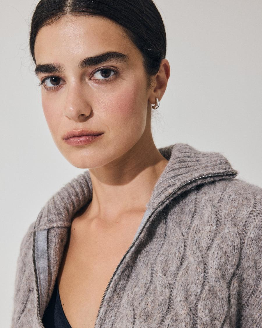Scaglione BOMBER CORTO ZIP CABLES LTGREY Novità