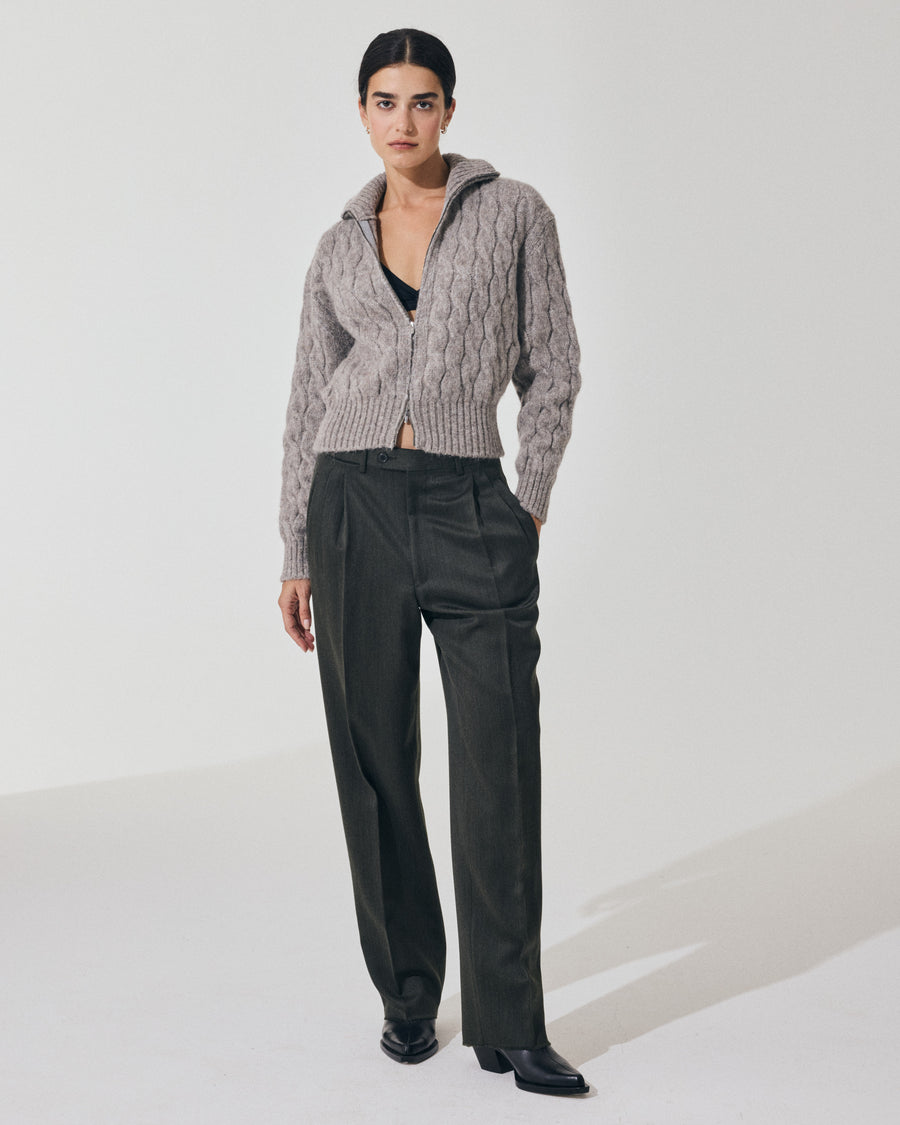 Scaglione BOMBER CORTO ZIP CABLES LTGREY Novità