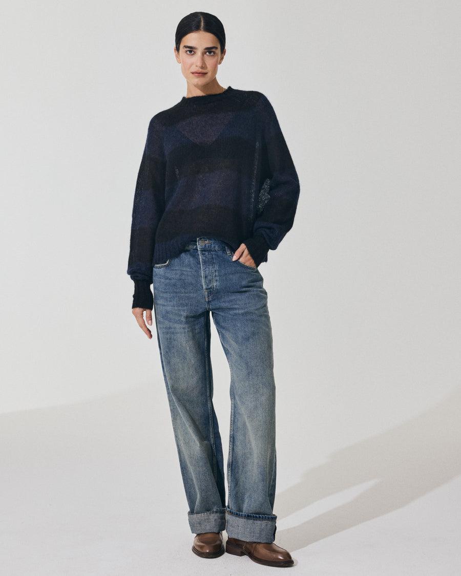 Scaglione ROUND NECK RIGA RUGBY NAVY/BLACK Fino Al -60%