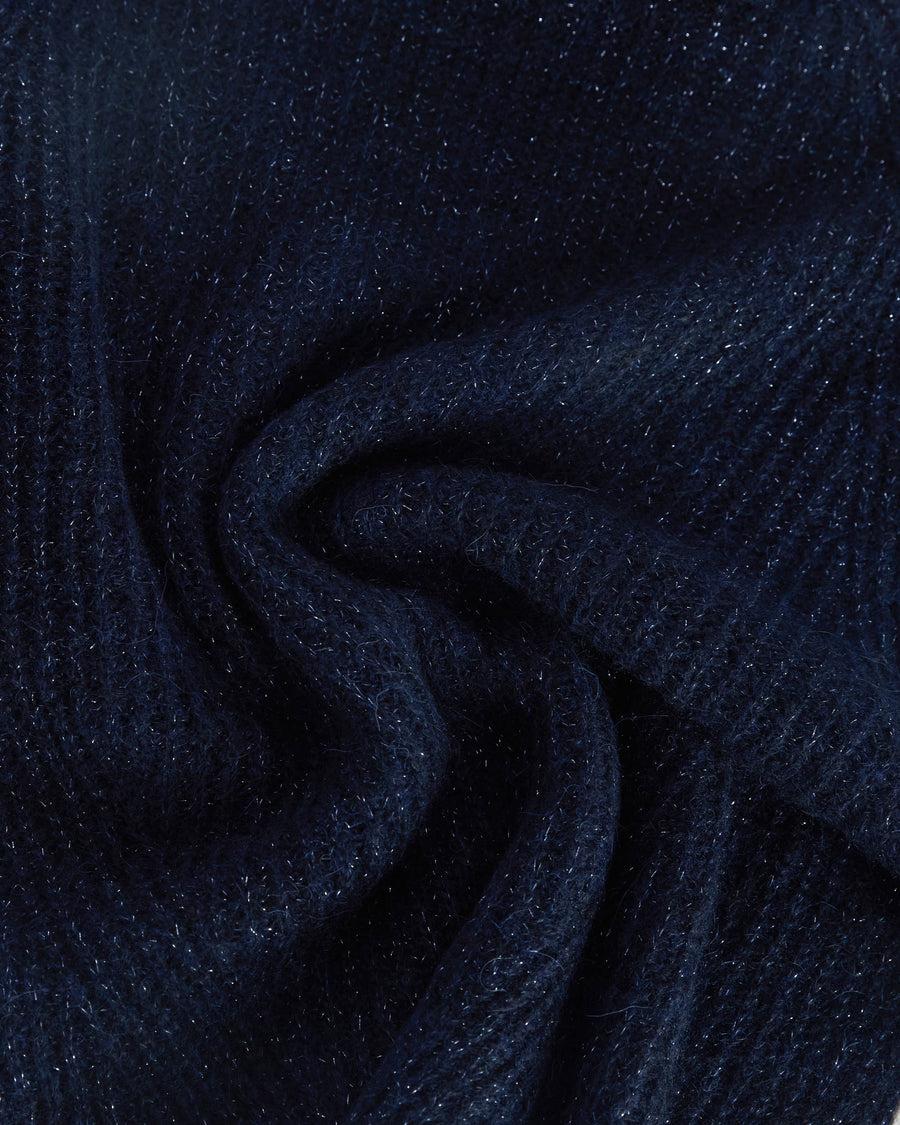 Scaglione TURTLE NECK RAGLAN GLITTER NAVY Prezzo Ridotto
