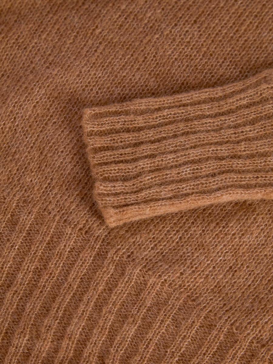 Scaglione TURTLE NECK RAGLAN SEAMLESS CARAMEL Vendita Calda