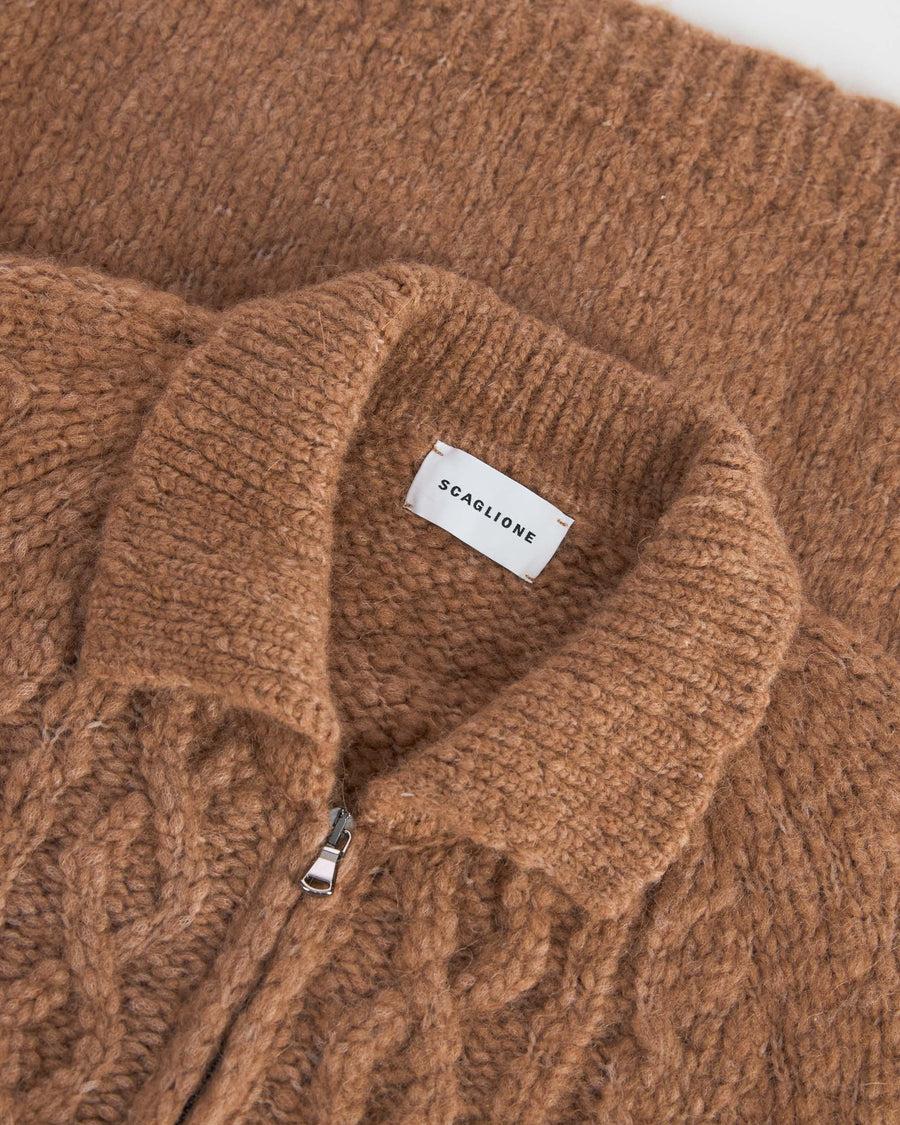 Scaglione ZIPPER ALPACA ARAN CARAMEL In Linea