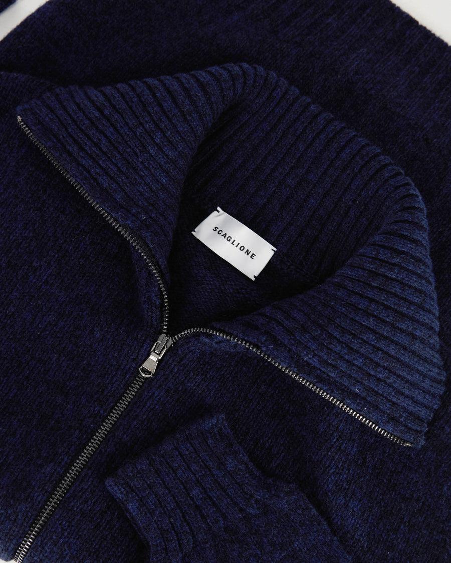 Scaglione ZIPPER SOFTWOOL NAVY Soddisfazione Garantita