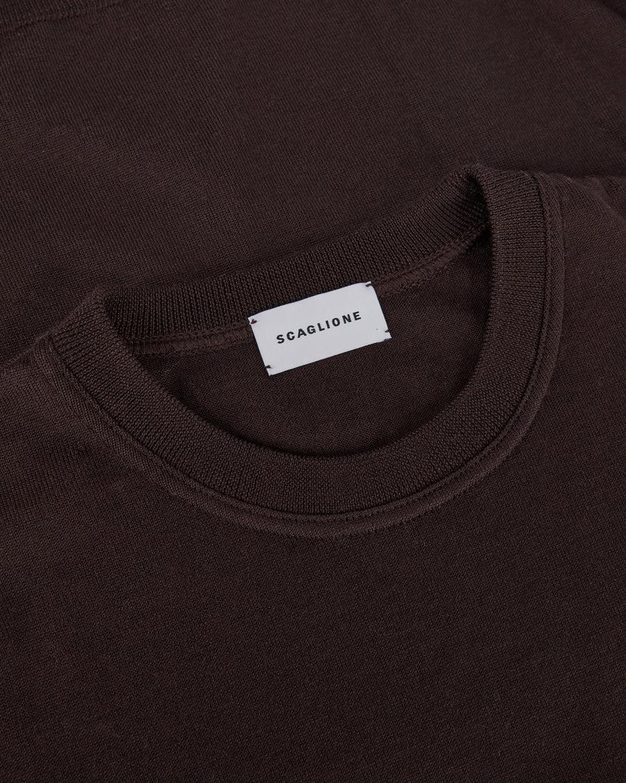 Scaglione ROUND NECK COMPACT MERINO EBANO Promozione Limitata