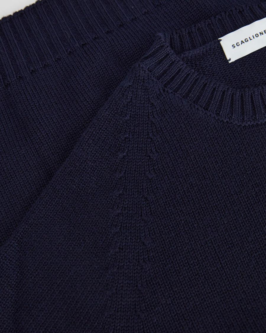 Scaglione ROUND NECK RAGLAN SOFT MERINO NAVY Novità