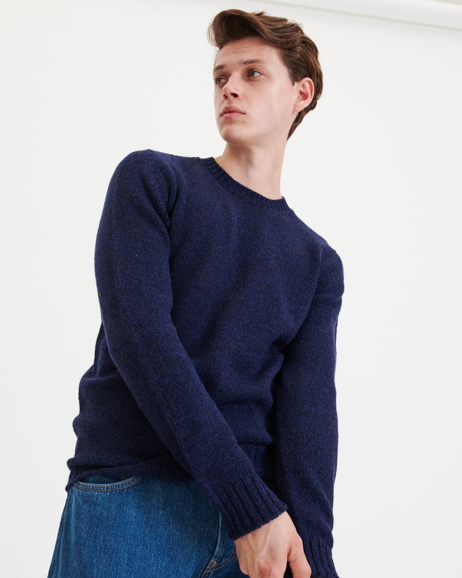Scaglione ROUND NECK SEAMLESS SOFTWOOL NAVY Economico