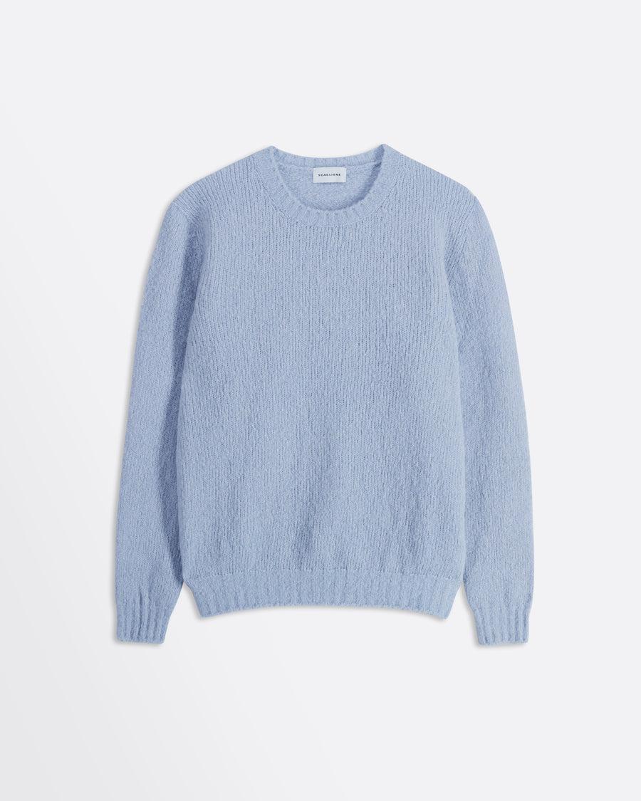 Scaglione ROUND NECK SEAMLESS PUFFED CASHMERE CELESTE Hotsell