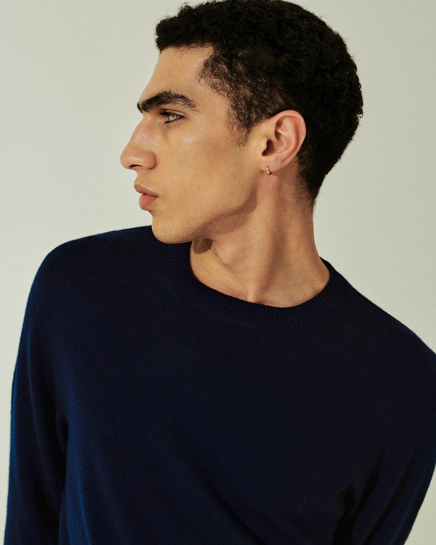 Scaglione GIROCOLLO SENZA CUCITURE MERINO NAVY Saldi Di Fabbrica