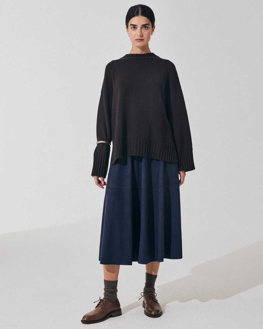 Scaglione ROUND NECK BOXY SOFT EBANO Italia
