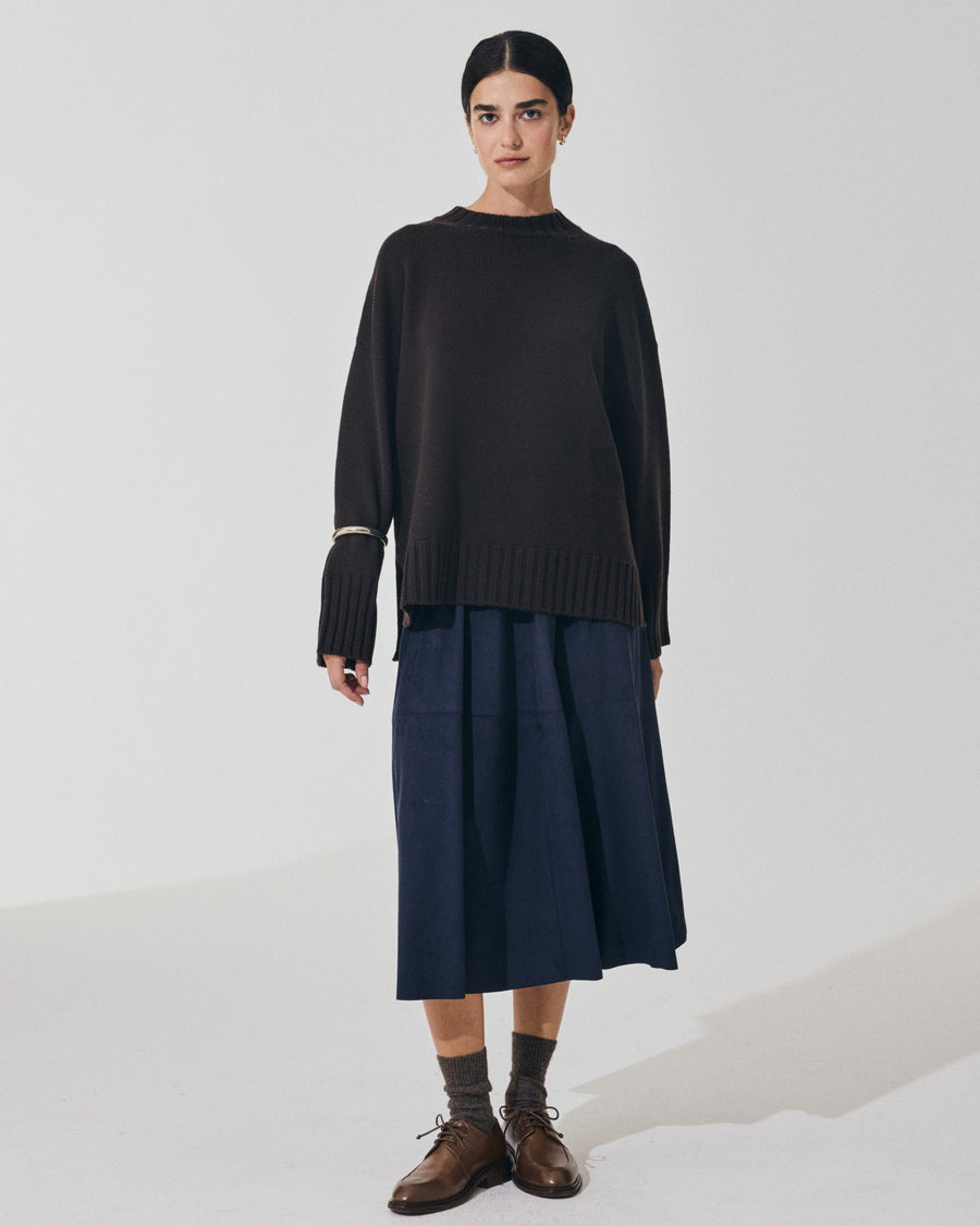 Scaglione ROUND NECK BOXY SOFT EBANO Italia