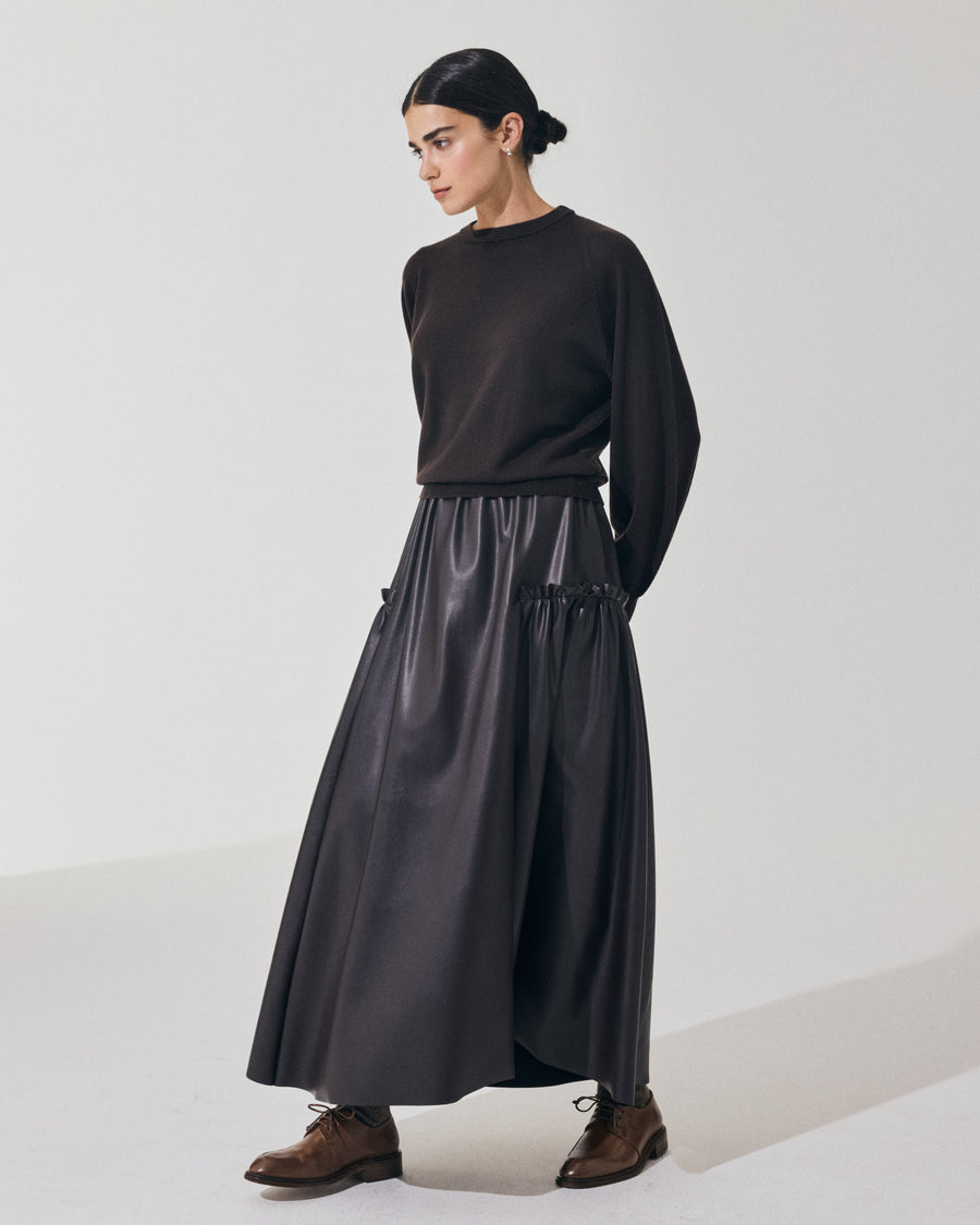 Scaglione ROUND NECK BOXY RAGLAN SEAMLESS MERINO EBANO Negozi Online
