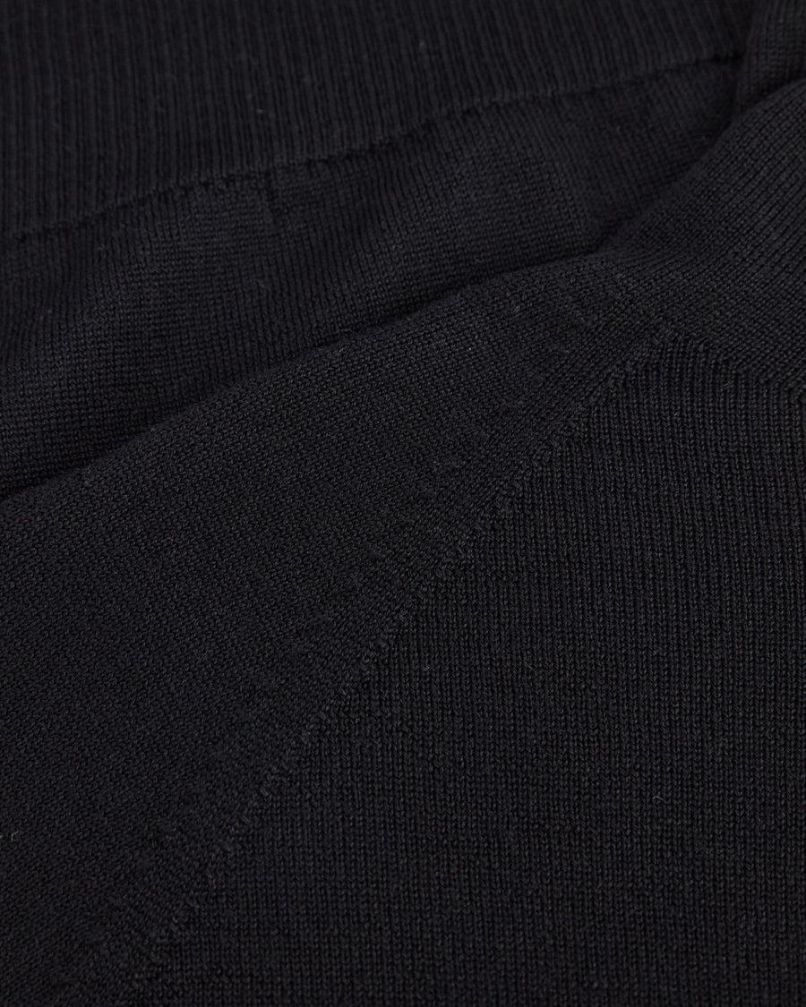 Scaglione MOCK N.RAGLAN SEAMLESS MERINO BLACK Prezzo Ridotto