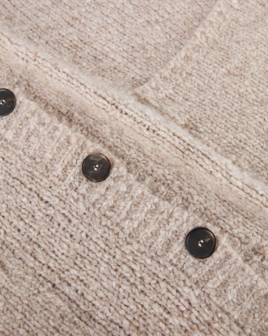 Scaglione MAXI CARDIGAN CASHMERE MULINE' SAND In Vendita