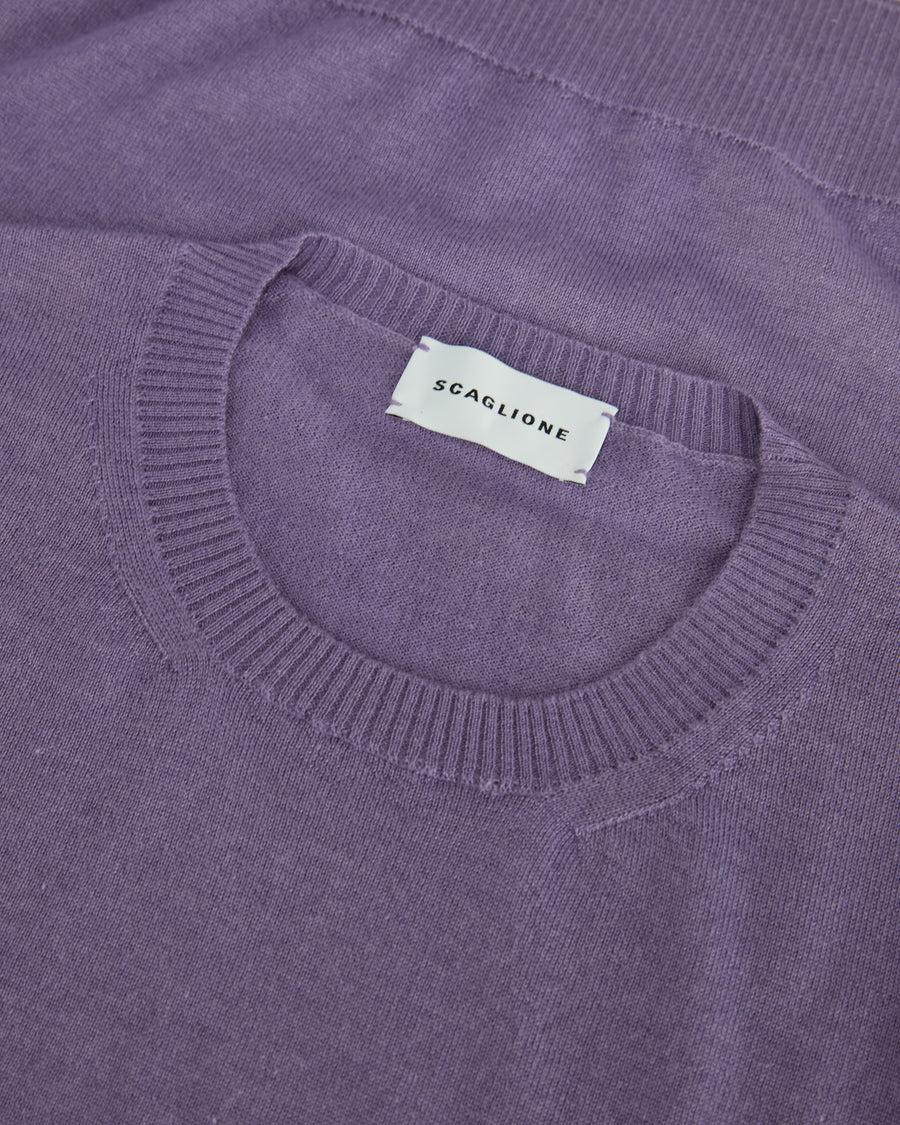 Scaglione ROUND NECK CASH-SILK PURPLE Italy