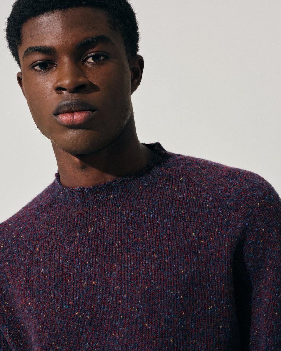Scaglione ROUND NECK RAGLAN TWEEDMOULINE' NAVY Shopping Online