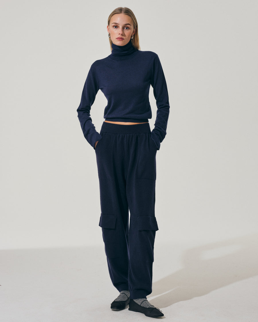 Scaglione TURTLE NECK SLIM KASHSILK NAVY Online