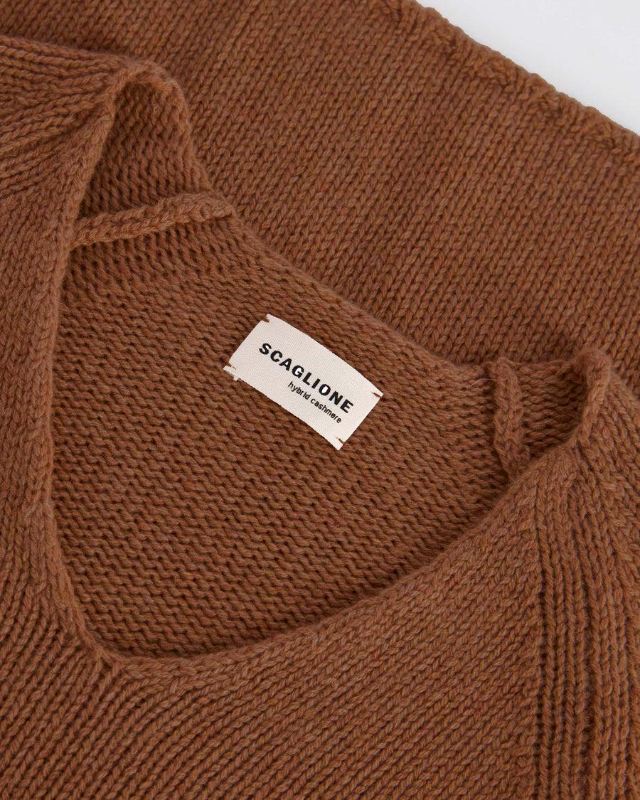 Scaglione V NECK SUPER SOFT RHUM Italy