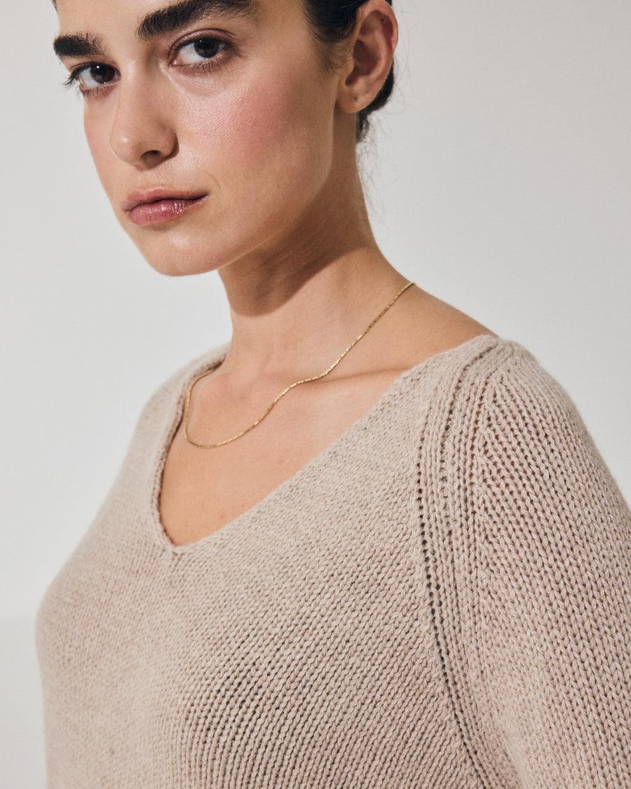 Scaglione V NECK SUPER SOFT SAND Italia