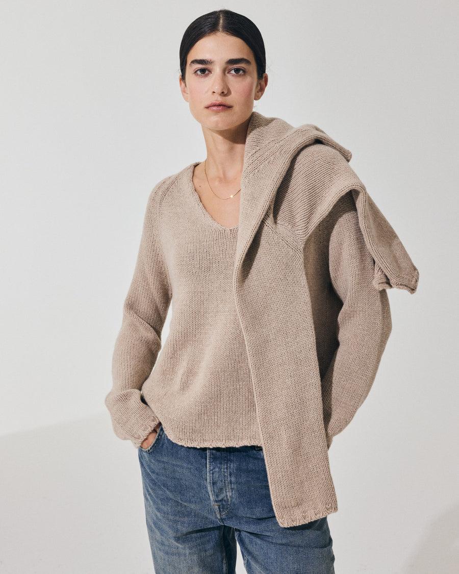 Scaglione V NECK SUPER SOFT SAND Italia