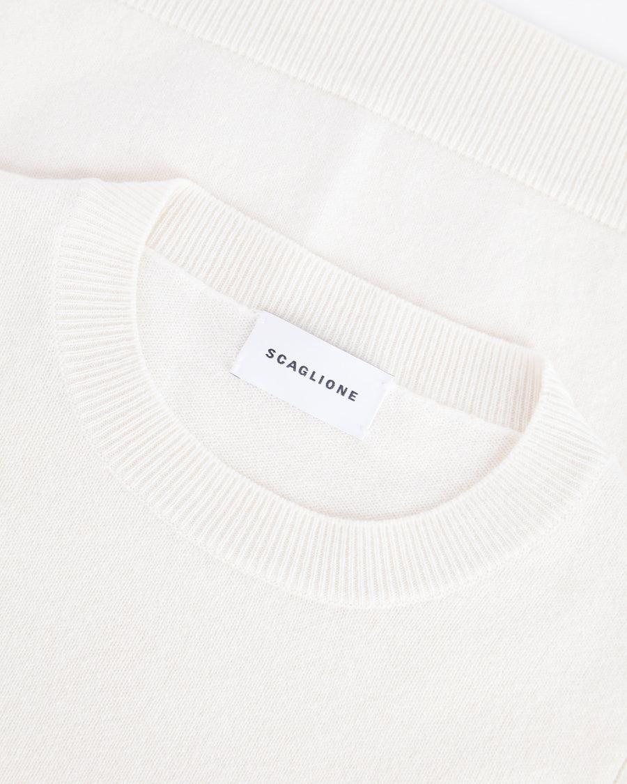 Scaglione ROUND NECK RIBBED SIDES MILK Promozione