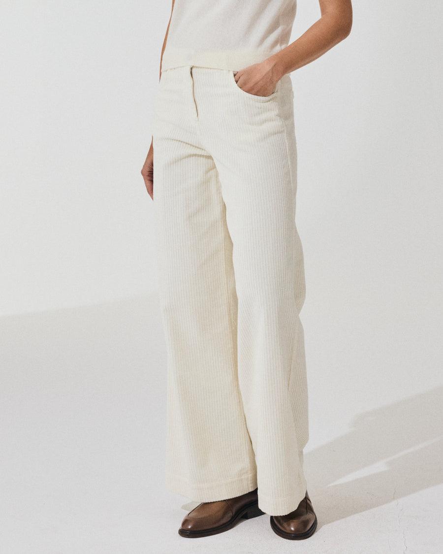 Scaglione PANT 5 TASCHE FLARE VELVET LATTE Pezzi Unici
