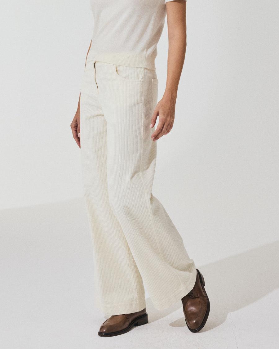 Scaglione PANT 5 TASCHE FLARE VELVET LATTE Pezzi Unici