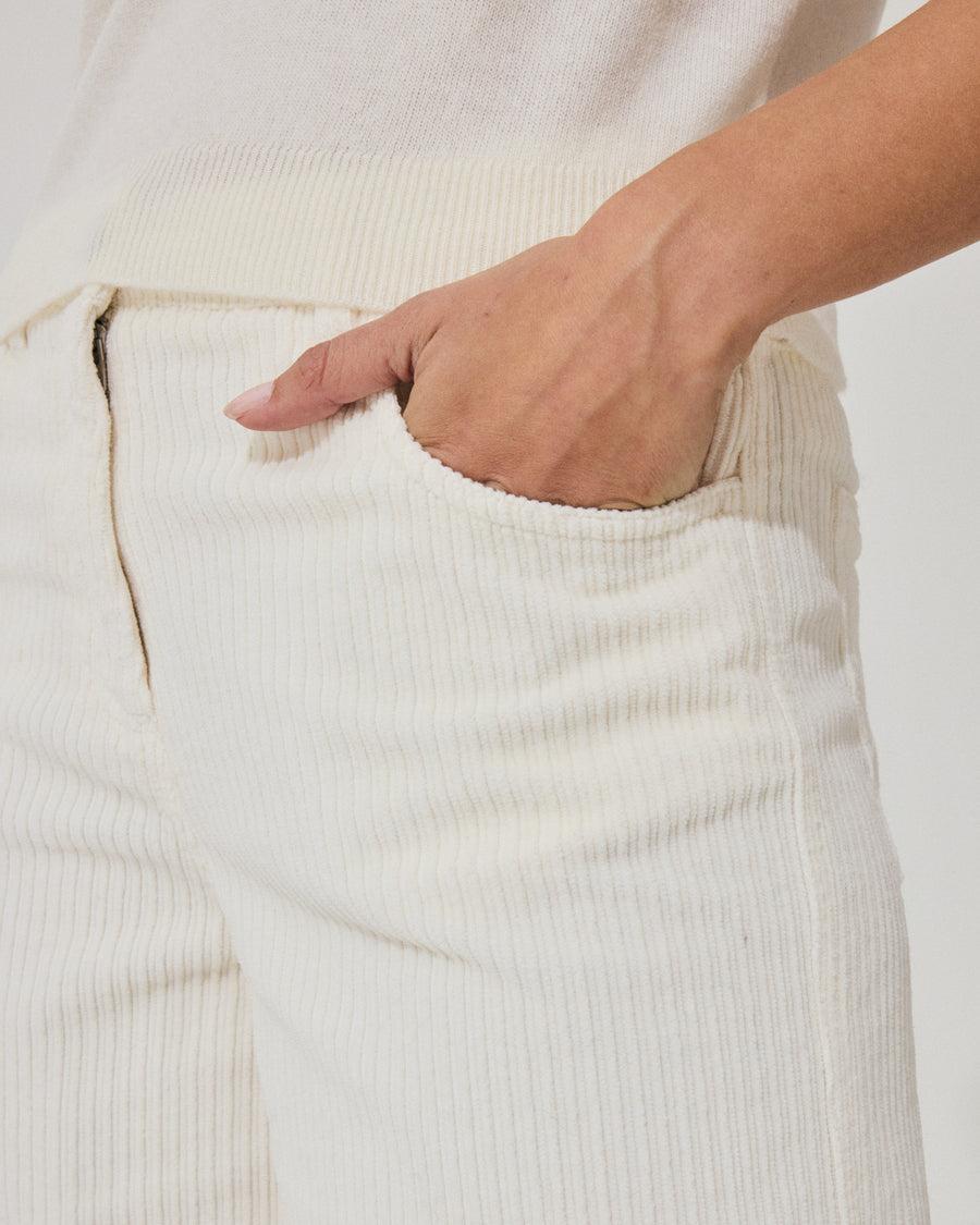 Scaglione PANT 5 TASCHE FLARE VELVET LATTE Pezzi Unici