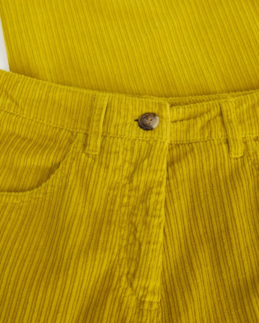 Scaglione PANT 5 TASCHE FLARE VELVET GIALLO Soddisfazione Garantita