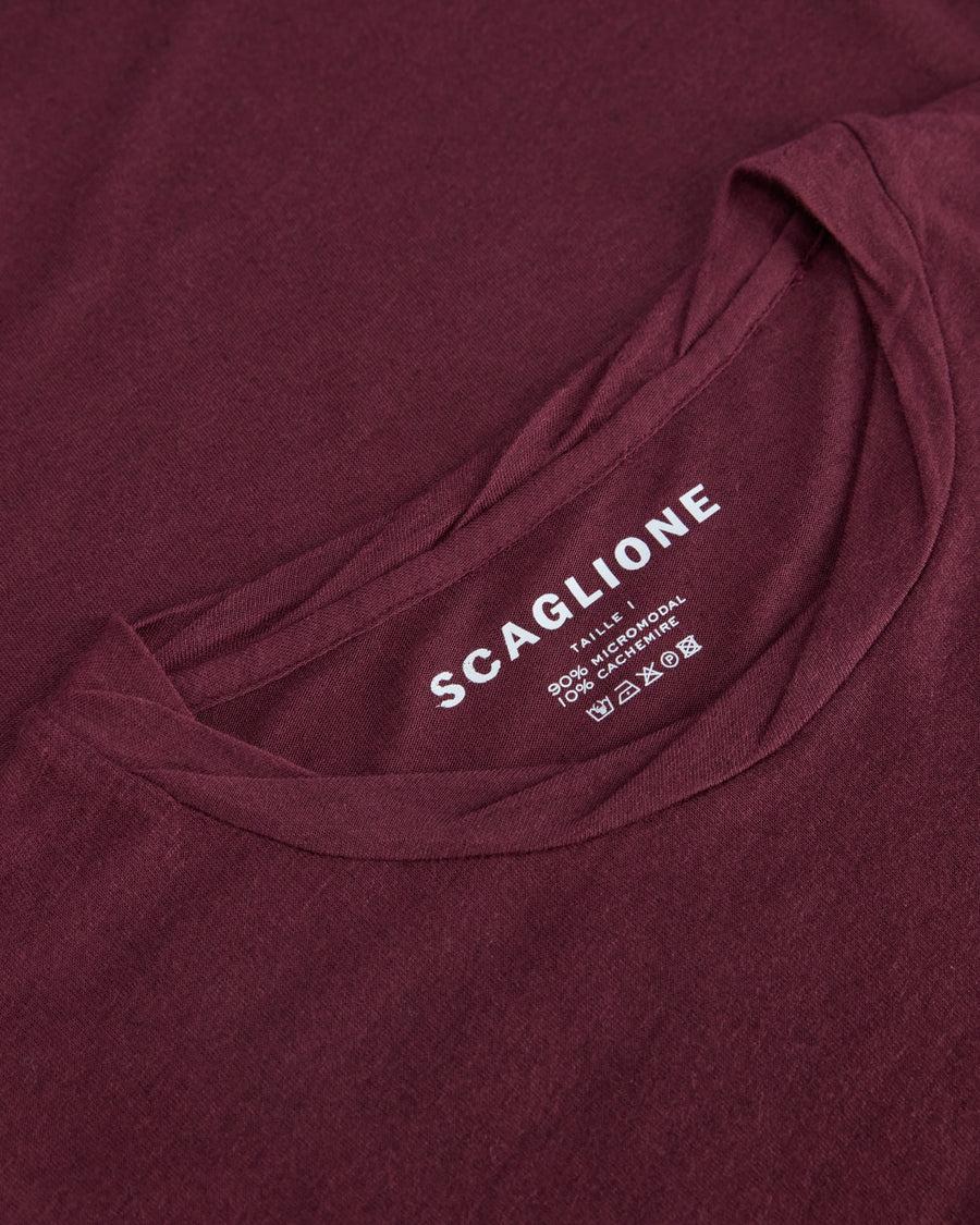 Scaglione ROUNDNECK ULTRALIGHT MICROMODAL PRUNE In Vendita