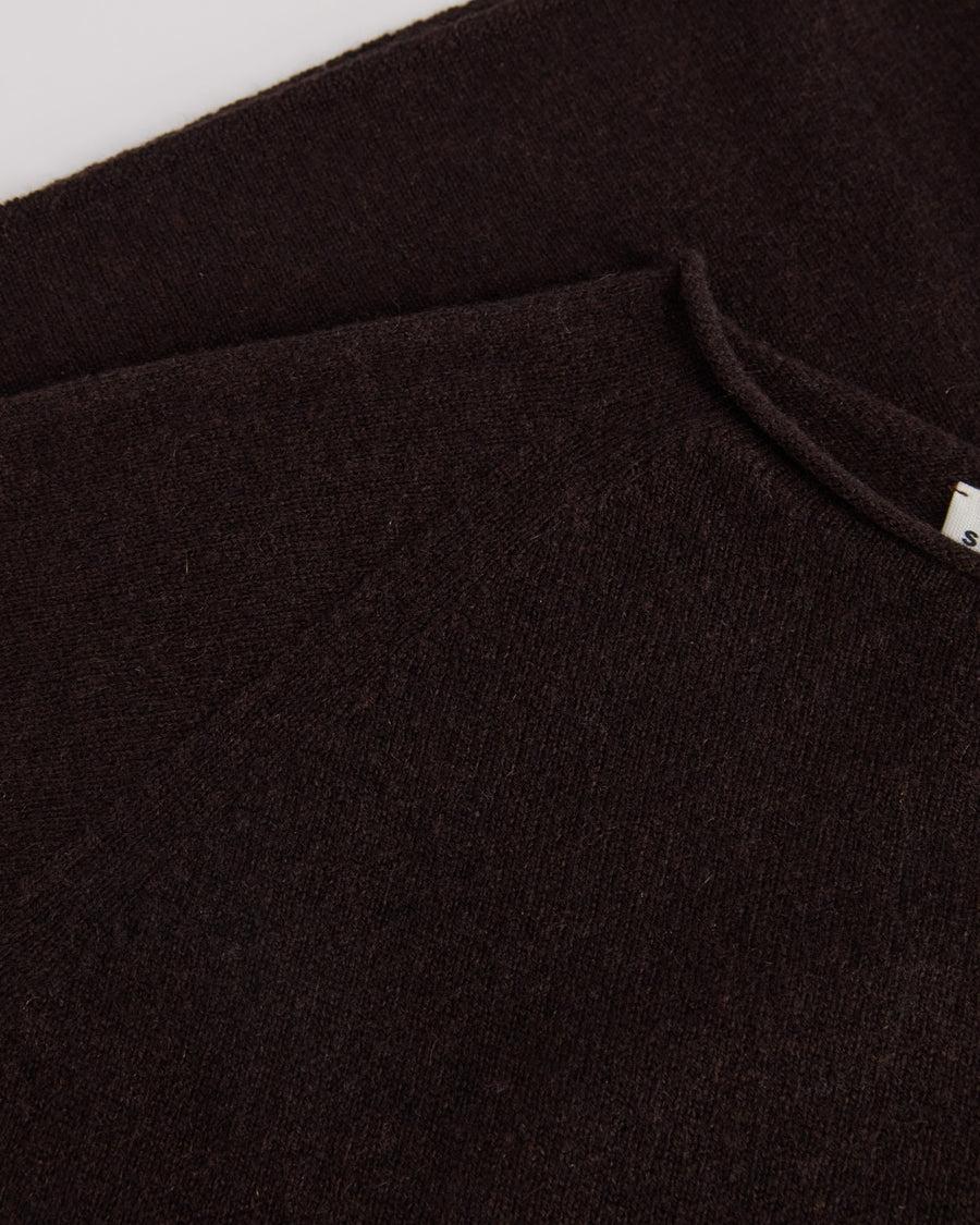 Scaglione ROUND NECK RAGLAN SEAMLESS HYBRID CASHMERE EBANO Saldi Di Fabbrica