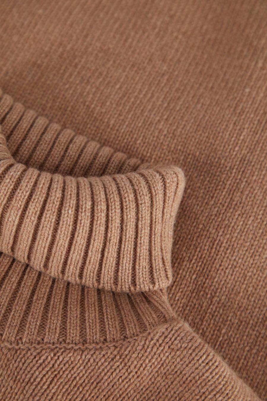 Scaglione TURTLE NECK SOFT HYBRID CASHMERE CARAMEL Italia