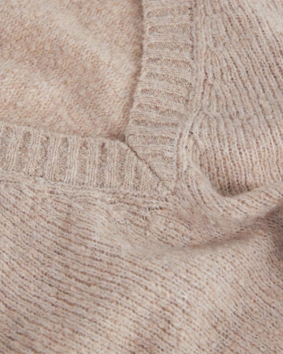 Scaglione V NECK OVER PUFFED CASHMERE BEIGE Vendita