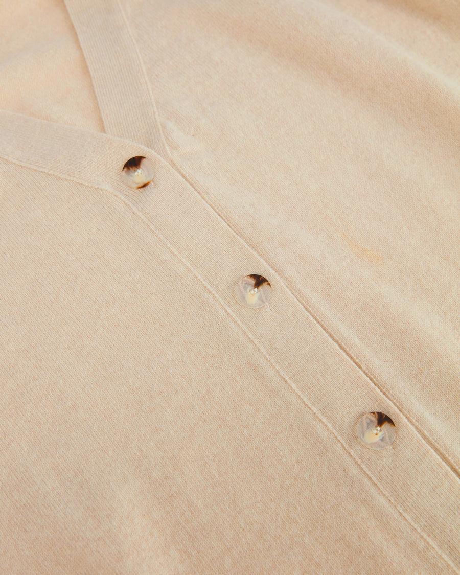 Scaglione CARDIGAN RAGLAN RIBBED SIDES BEIGE Consegna Veloce