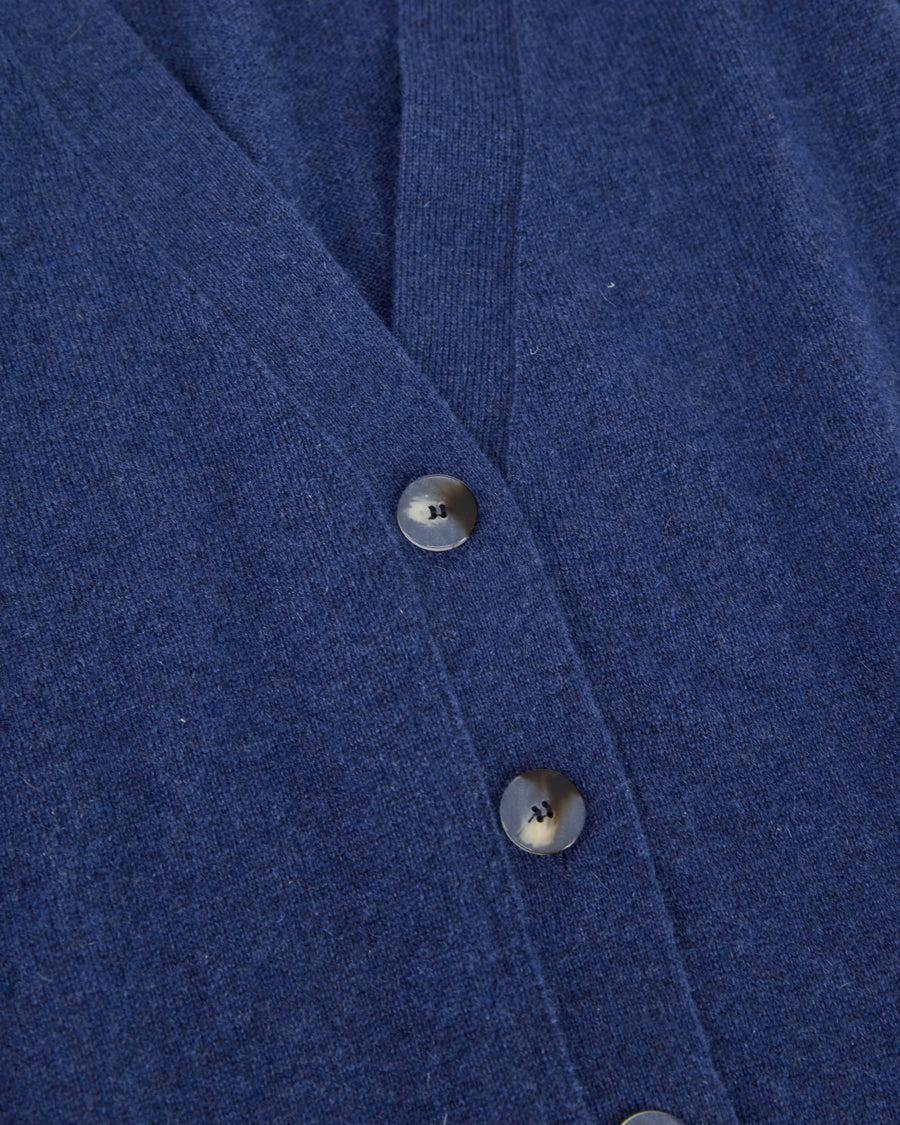 Scaglione CARDIGAN RAGLAN RIBBED SIDES DENIM Affare Del Giorno