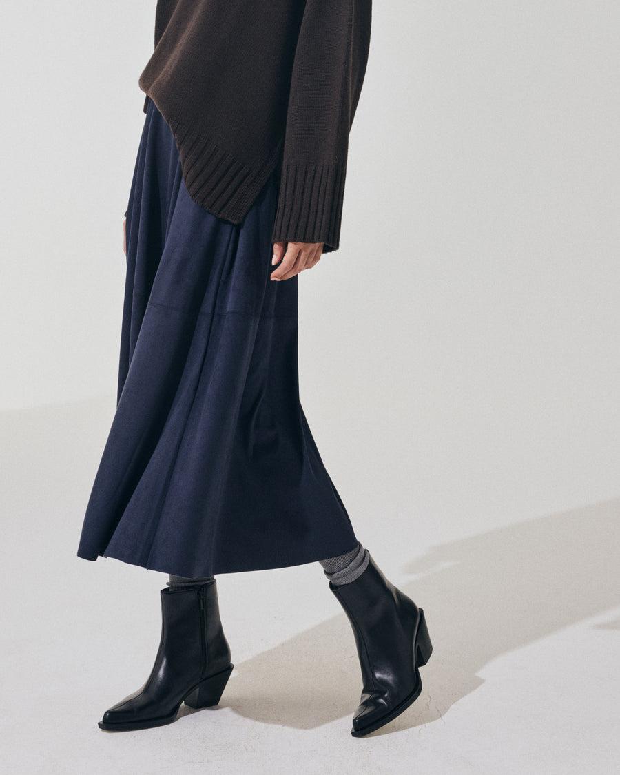 Scaglione SKIRT RUOTA ECOSUEDE NAVY Sottocosto