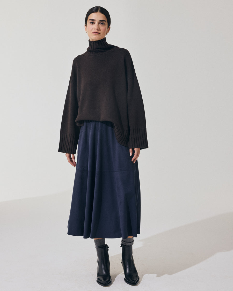 Scaglione SKIRT RUOTA ECOSUEDE NAVY Sottocosto