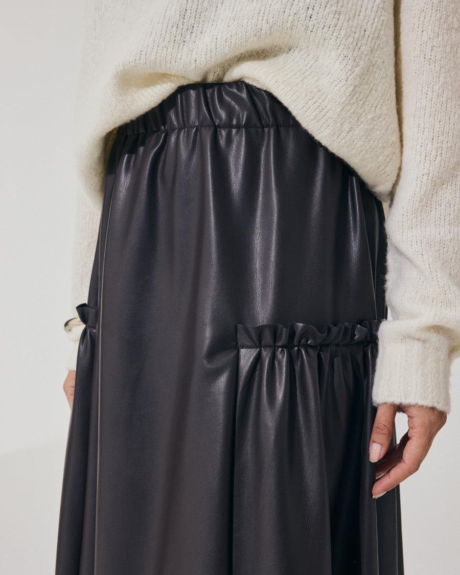 Scaglione SKIRT LUNGA CON ARRICCIO ECOPELLE MORO Convenienza