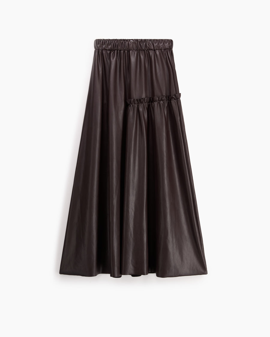 Scaglione SKIRT LUNGA CON ARRICCIO ECOPELLE MORO Convenienza